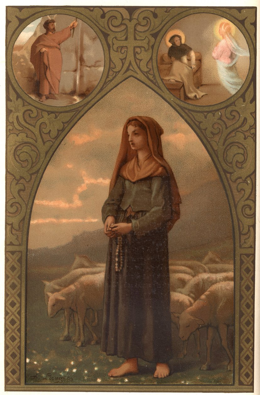 Portrait of Bernadette Soubirous (1844-1879), bergere in Lourdes, Hautes Pyrenees (65) av French School