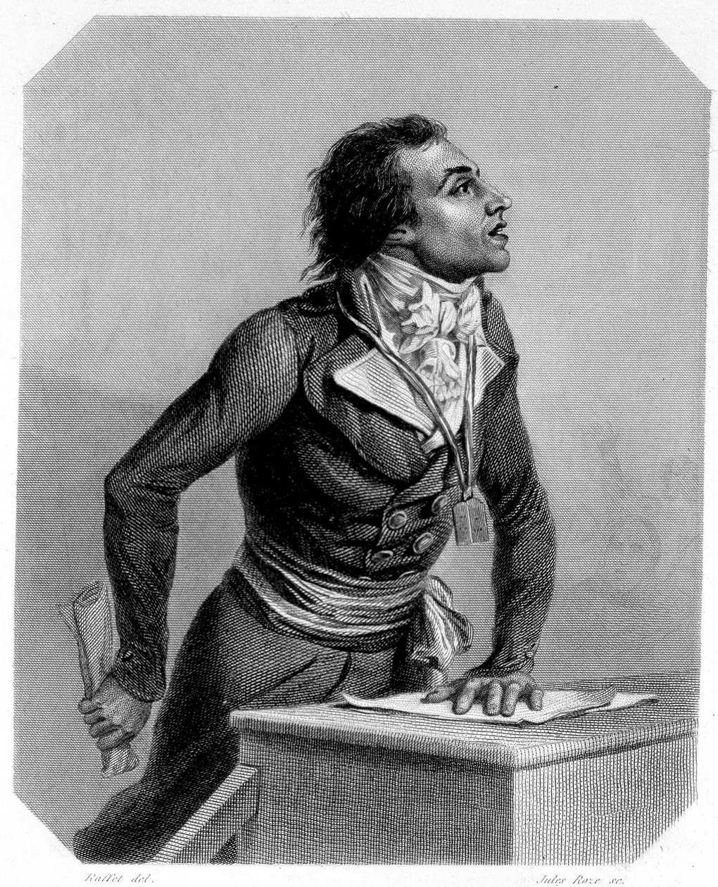 Portrett av Bertrand Barère de Vieuzac (1755-1841), fransk politiker. I "The history of the Girondins"" av Lamartine av French School