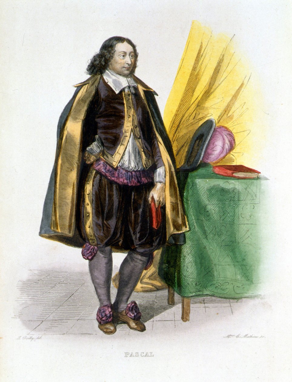 Portrett av Blaise Pascal - i "" Den franske Plutarch", av Mennechet av French School