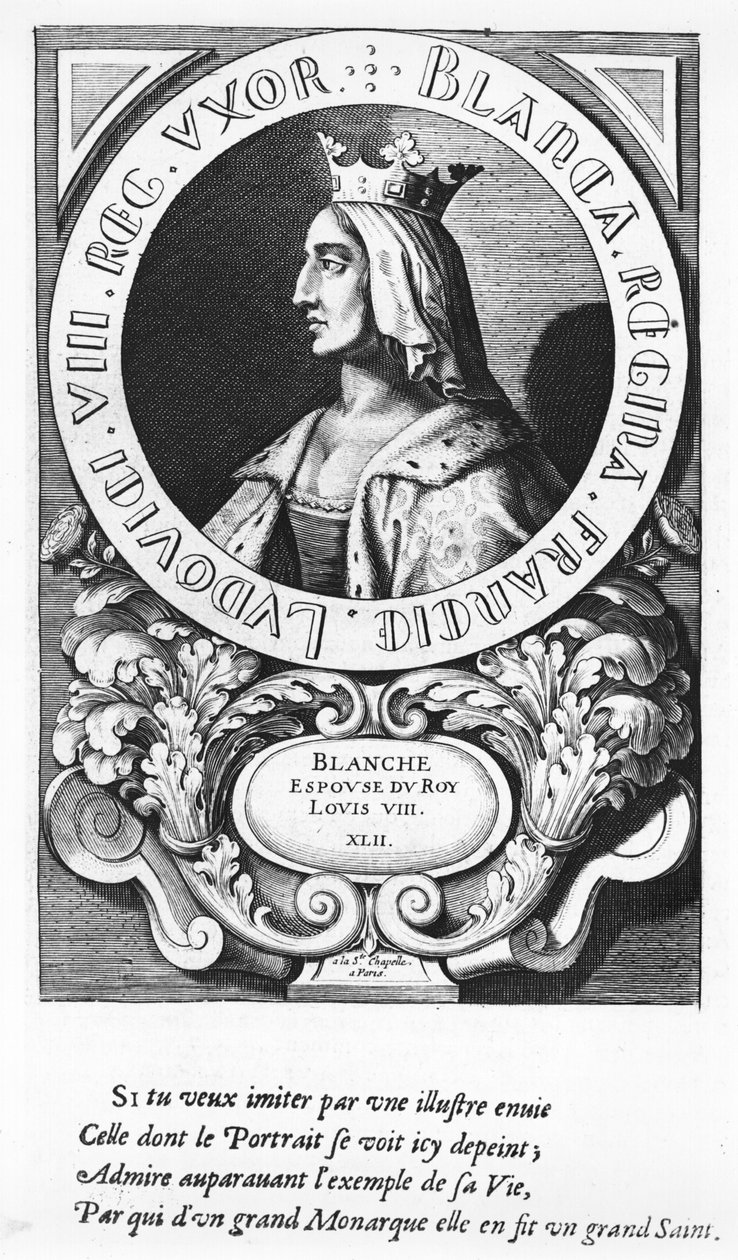 Portrett av Blanche av Castilla (1185-1252), 1643 av French School