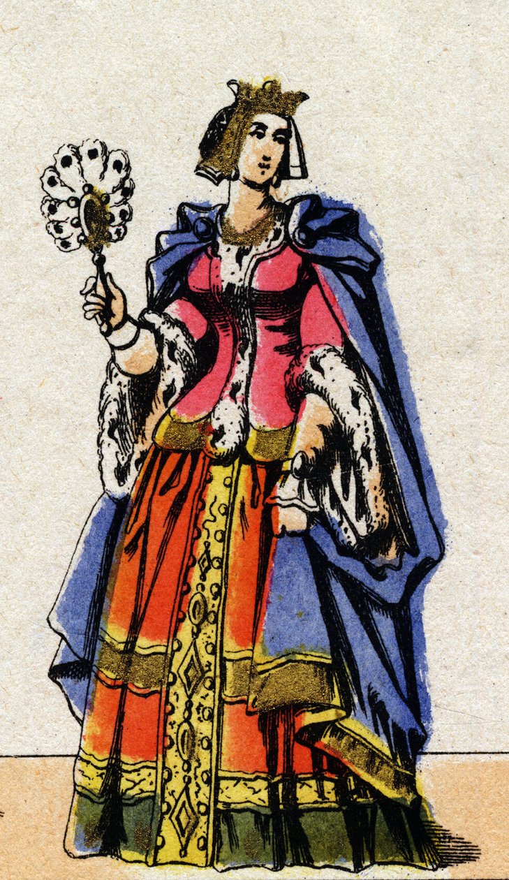 Portrett av Bonne av Luxembourg (1315-1349), kone til Johannes II av Frankrike. av French School