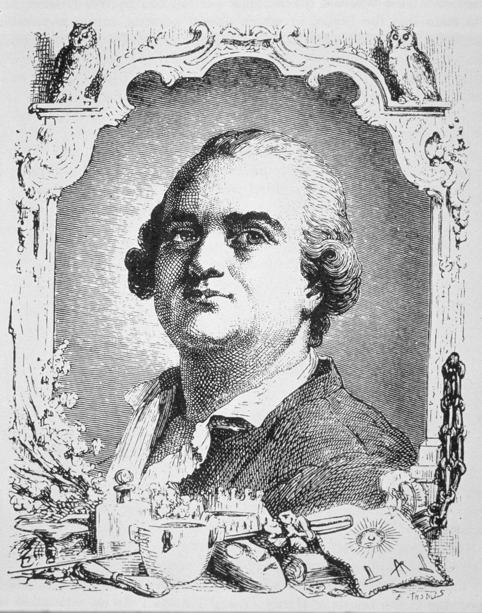 Portrait of Cagliostro (1743-95) kopi av en illustrasjon fra Histoire de la Magie av Paul Christian, brukt i en History of Magic, utgitt sent på 1800-tallet av French School