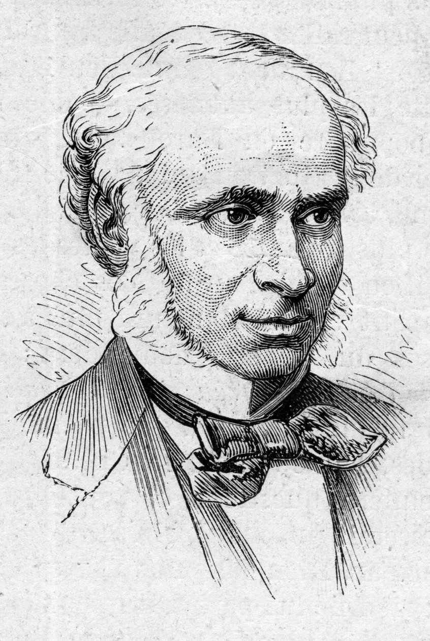 Portrett av Camille Doucet (1812-1895), fransk poet, dramatiker og akademiker. Gravering i "" Le Monde Illustré"" nr. 883 av 14. mars 1874. av French School