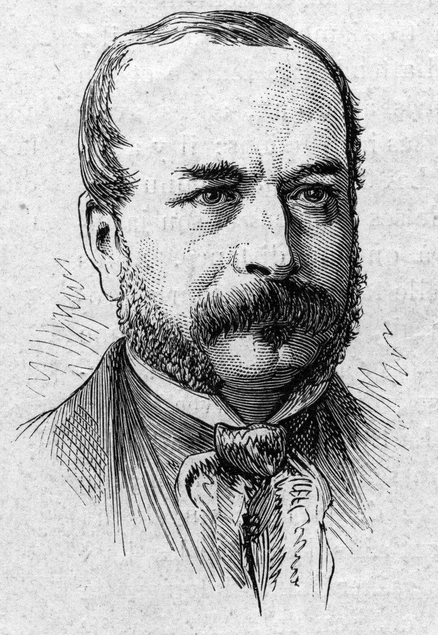 Portrait of Camille Rousset (1821-1892), French historian and academician. Engraving in “” Le Monde Illustré”” n°883 of 14 March 1874. av French School