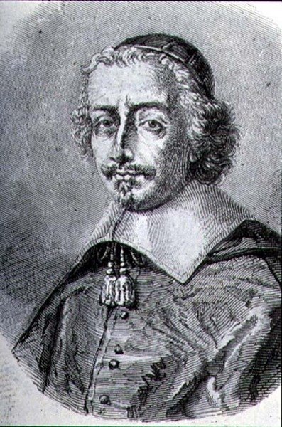 Portrett av kardinal Mazarin (1602-61) (gravering) av French School