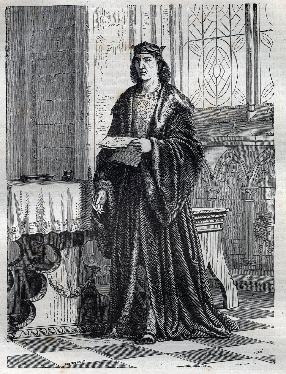Portrait of Cardinal Pietro Carafa or Caraffa or John Peter Caraffa future Pope Paul IV (Paolo IV 1476-1559) Engraving in “” History of the Popes (...) Crimes of the Queen King and Emperors through the centuries” by Maurice Lachatre av French School