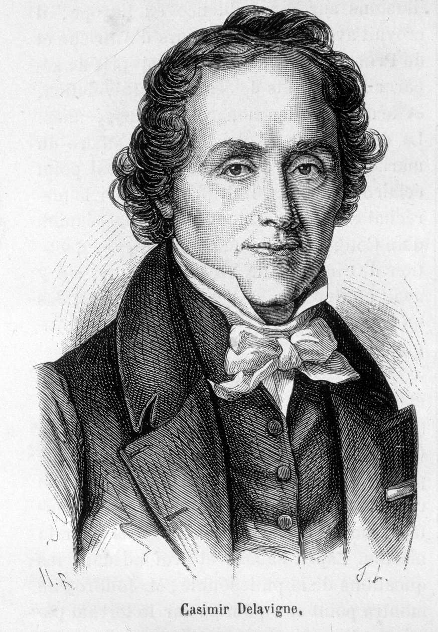 Portrett av Casimir Delavigne, fransk poet og dramatiker (1793-1843). av French School