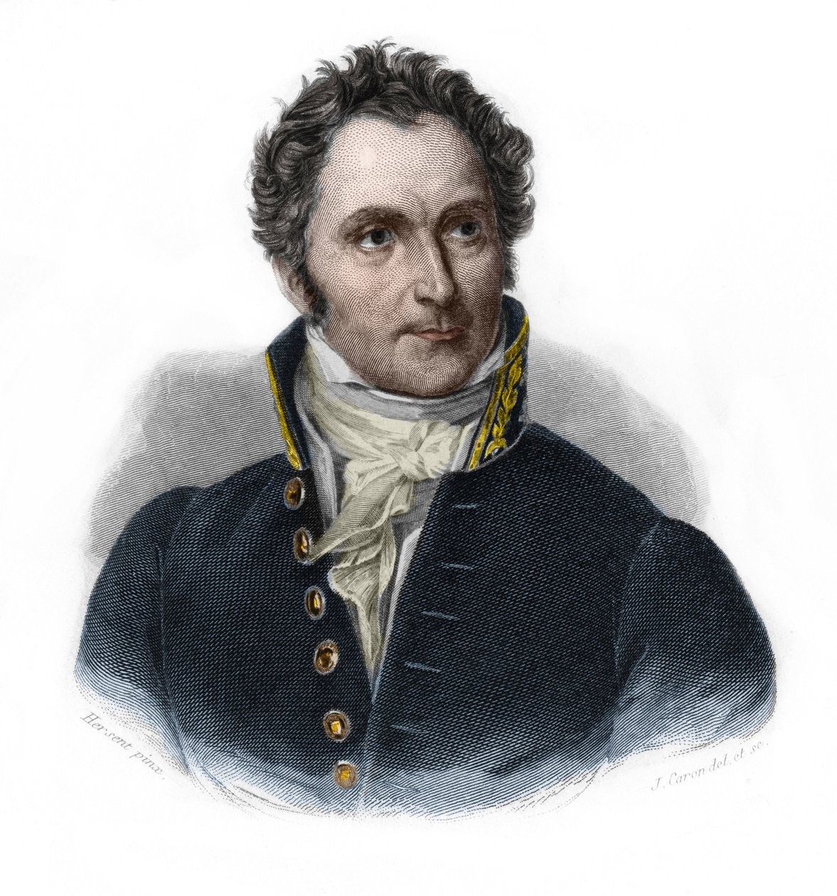 Portrett av Casimir Perier (1777-1832), fransk statsmann. i "" LIBRE DES PERÉNERS"" av Louis de Cormenin Timon. 1842. Privat samling. av French School