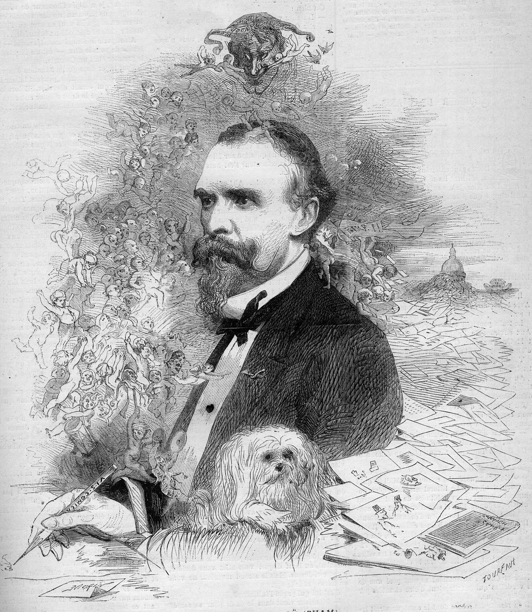 Portrett av Cham (Amedee Comte de Noe dit av French School