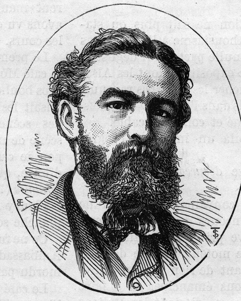 Portrett av Charles Busson (1822-1908), fransk maler. Gravering i "" Le Monde Illustré"" nr. 890 av 2. mai 1874. av French School