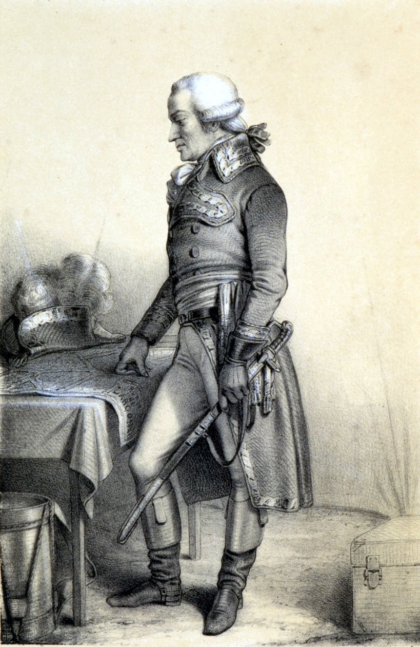 Portrett av Charles François du Périer dit Dumouriez (1739-1823), fransk general. - i "Historical Gallery of the French Revolution"" av Albert Maurin, red. Paris 1843 av French School