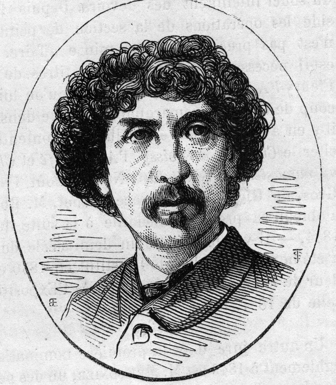 Portrett av Charles Garnier (1825-1898), fransk arkitekt. Gravering i "" Le Monde Illustré"" nr. 890 av 2. mai 1874. av French School