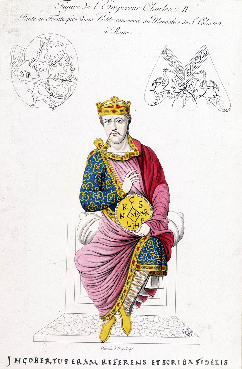 Portrett av Karl II den skallede. av French School
