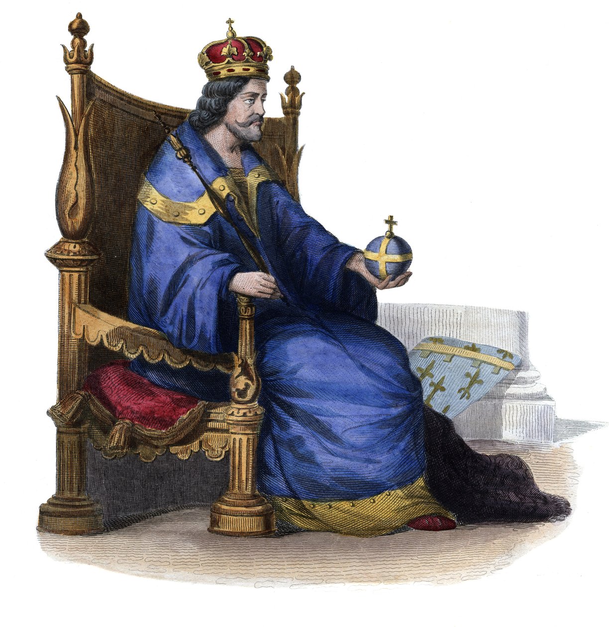 Portrett av Charles I av Napoli (Charles of Anjou) (1227-1285), konge av Sicilia. av French School