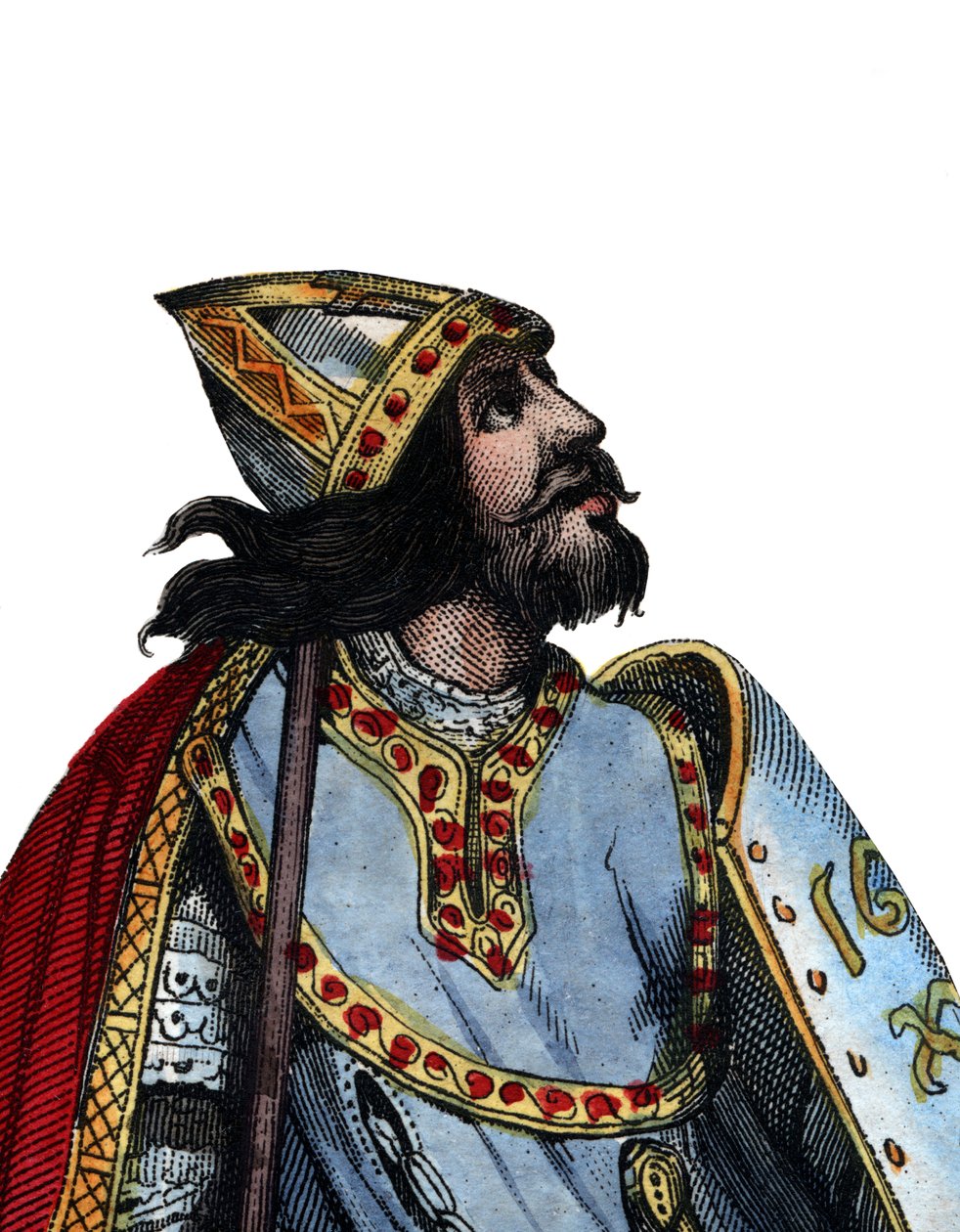 Portrett av Charles Martel (688-741), frankisk militær og politisk leder. av French School