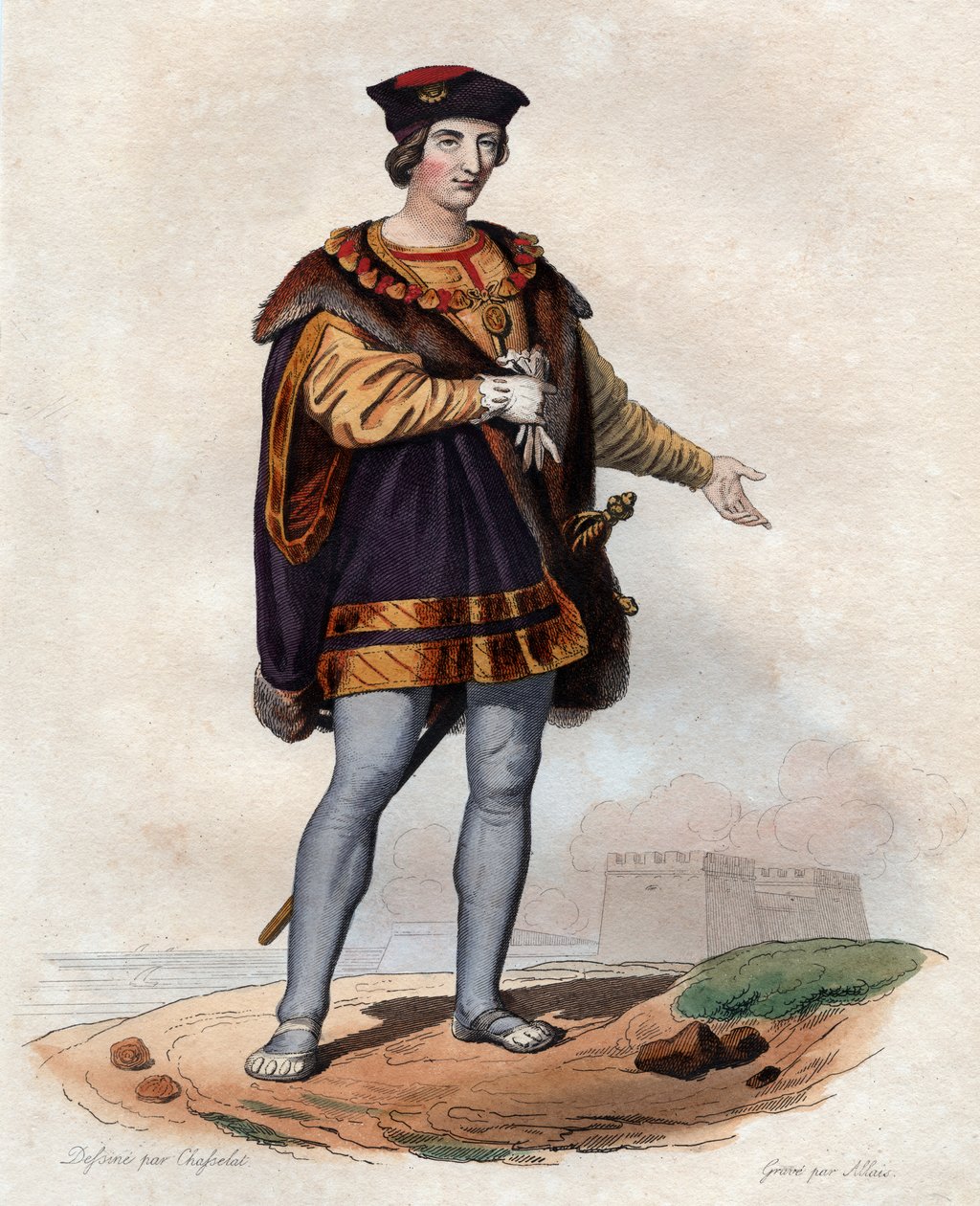 Portrett av Charles VIII av Frankrike (1470-1498), konge av Frankrike. av French School