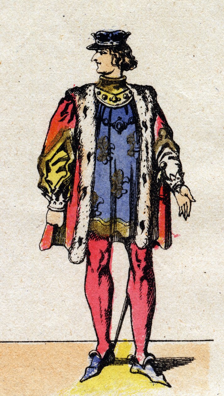 Portrett av Charles VI av Frankrike, kjent som Charles the Good Aime (1368-1422) (kapetianernes dynasti). av French School