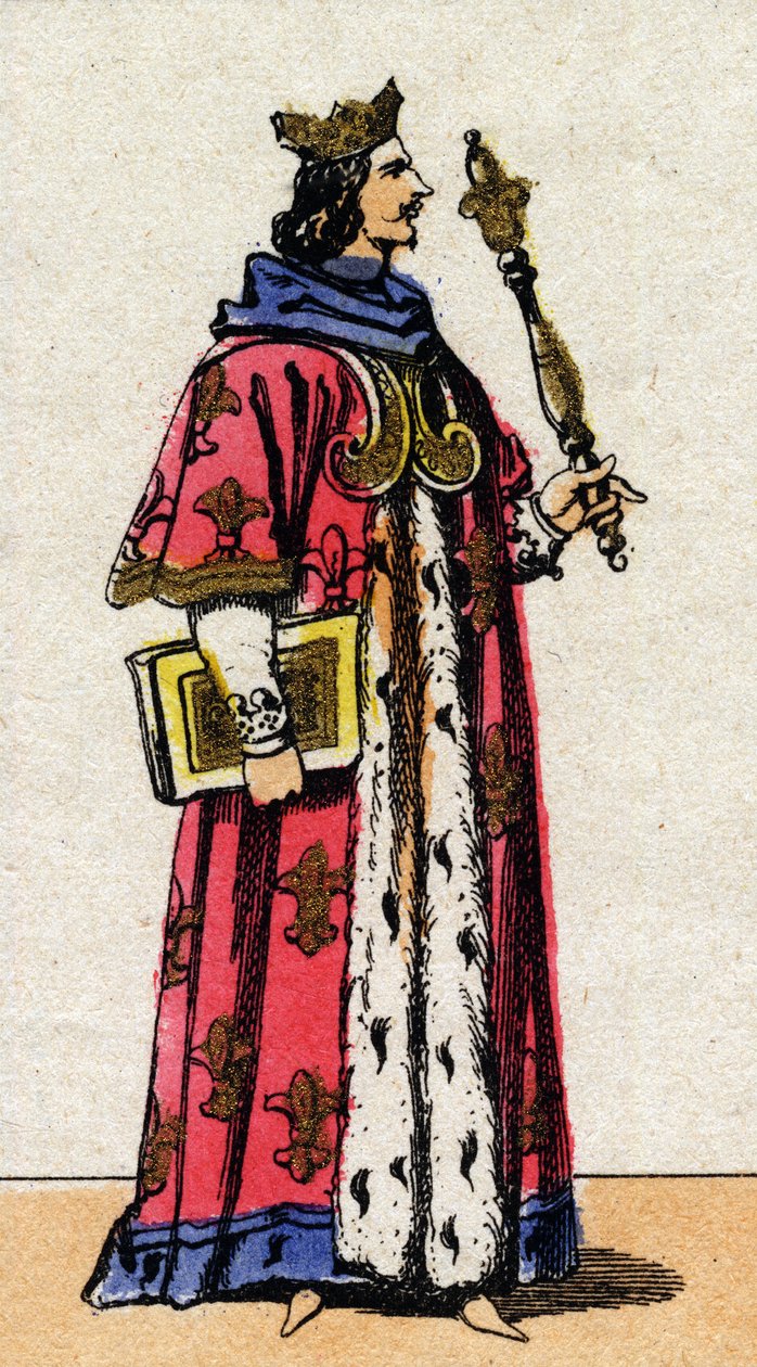 Portrait of Charles V the Sage (1338 - 1380), King of France. av French School