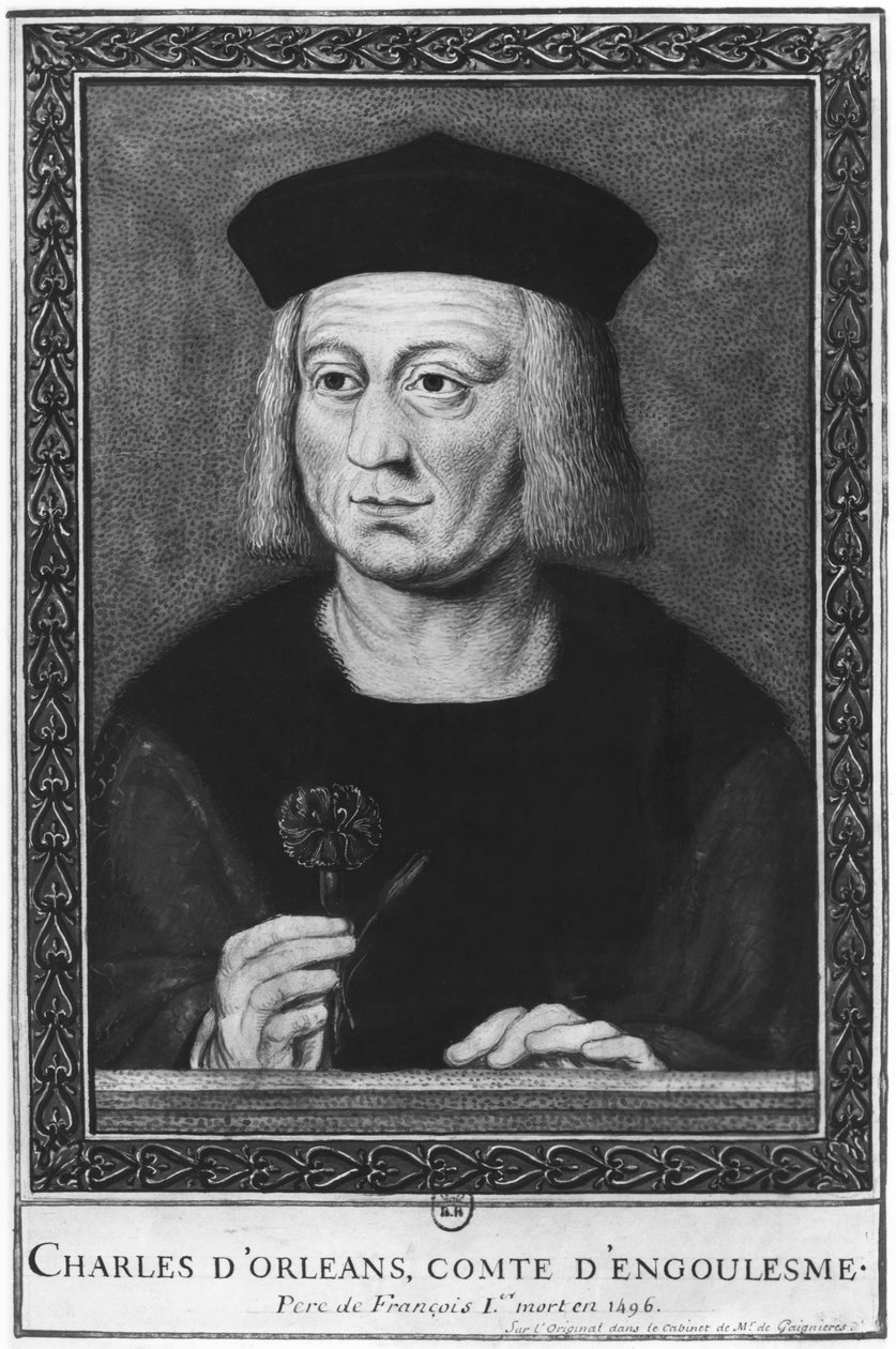 Portrett av Charles av Orleans, greve av Angouleme, etter originalen fra samlingen Roger de Gaignieres (wc på papir) av French School