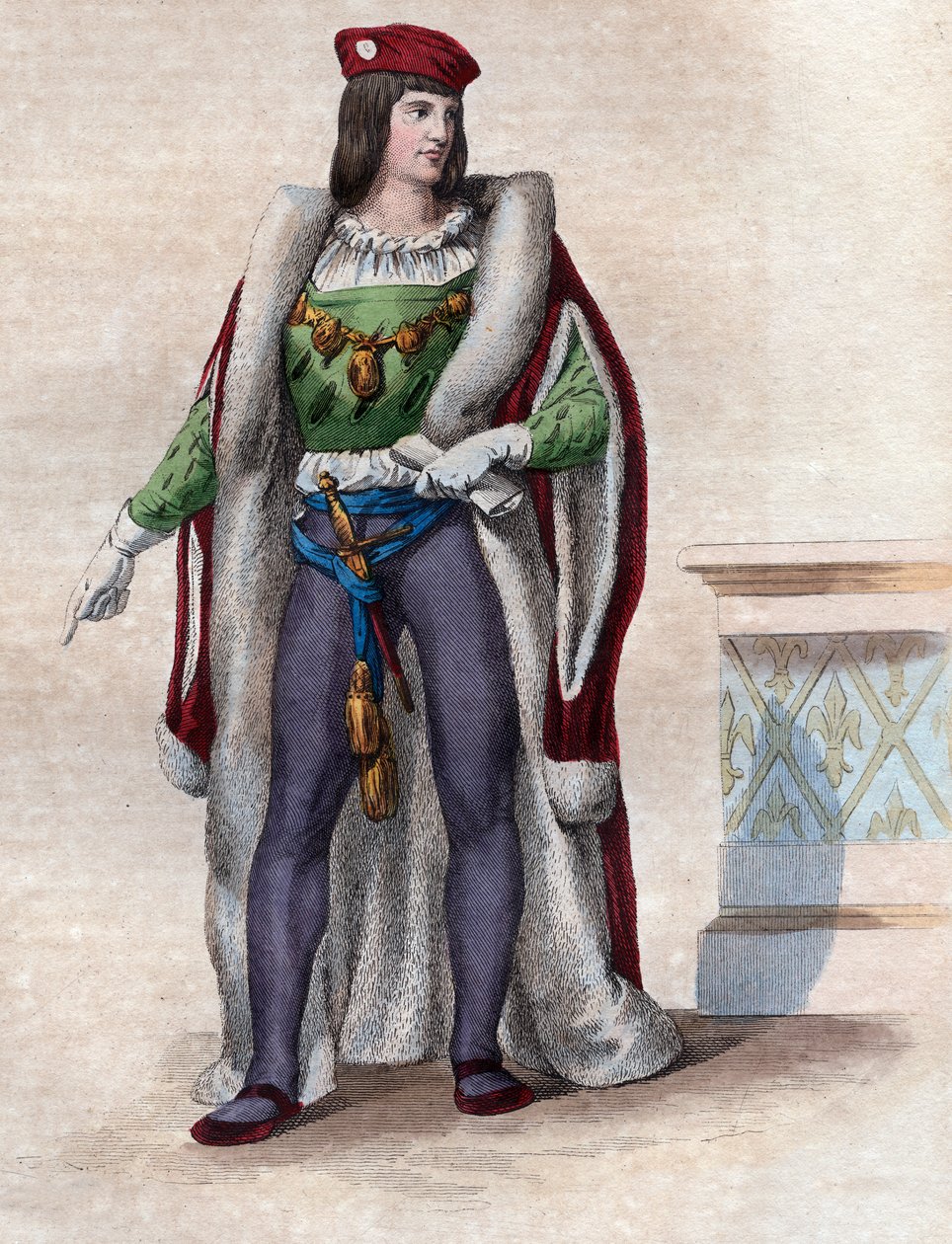 Portrett av Karl av Valois, hertug av Orleans (1394-1465), fransk poet og far til kong Ludvig XII av Frankrike. av French School