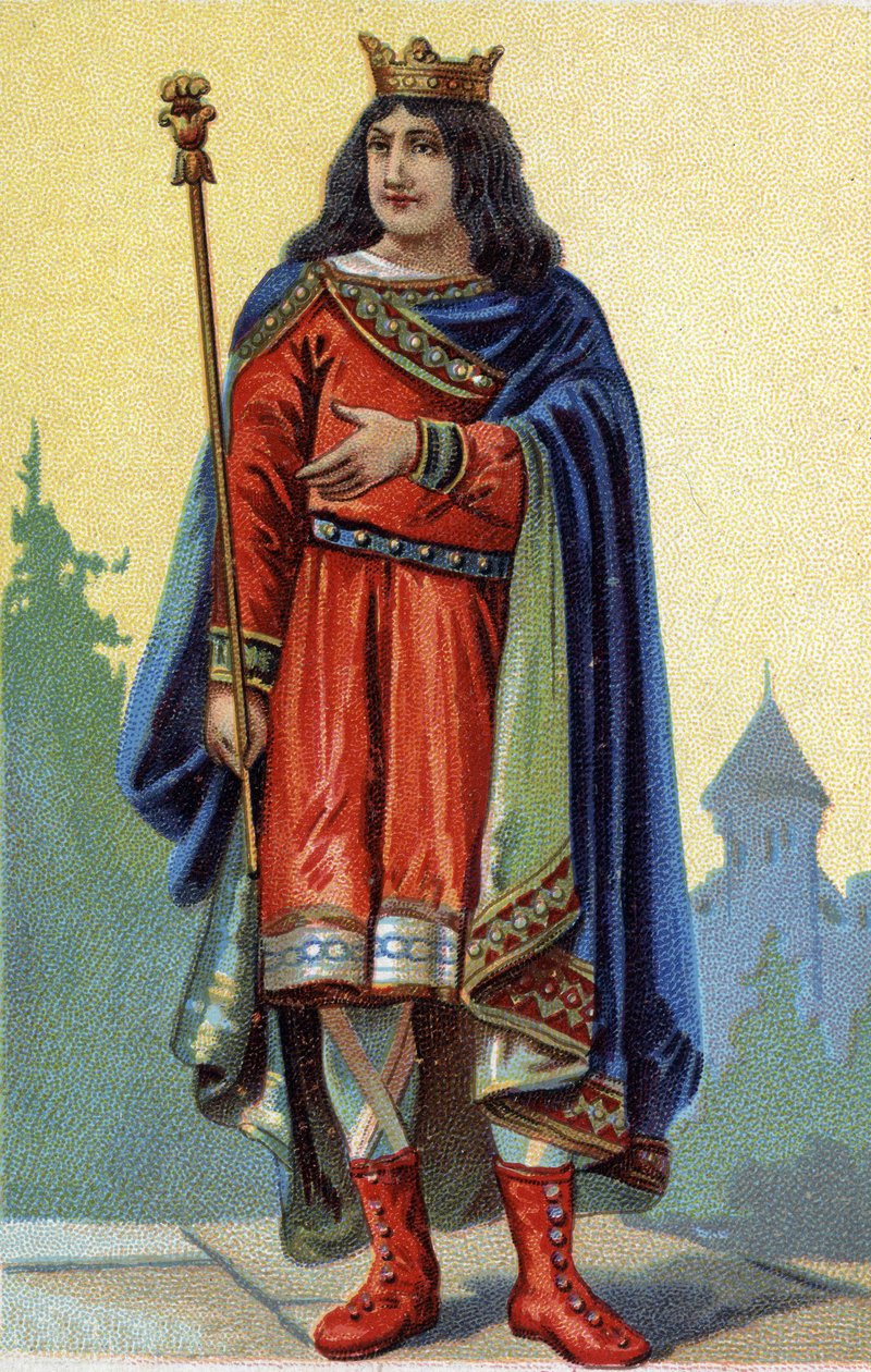 Portrait of Childebert III, king of the Francs from 695 to 711. av French School