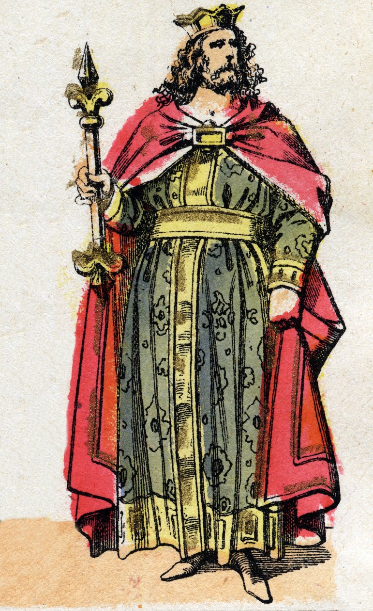 Portrait of Childebert I (v. 497 - 558), King of the Franks. av French School