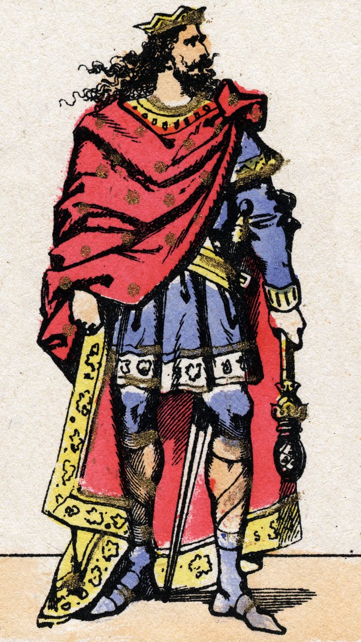 Portrait of Childeric II, King of the Franks from 670 to 673. av French School