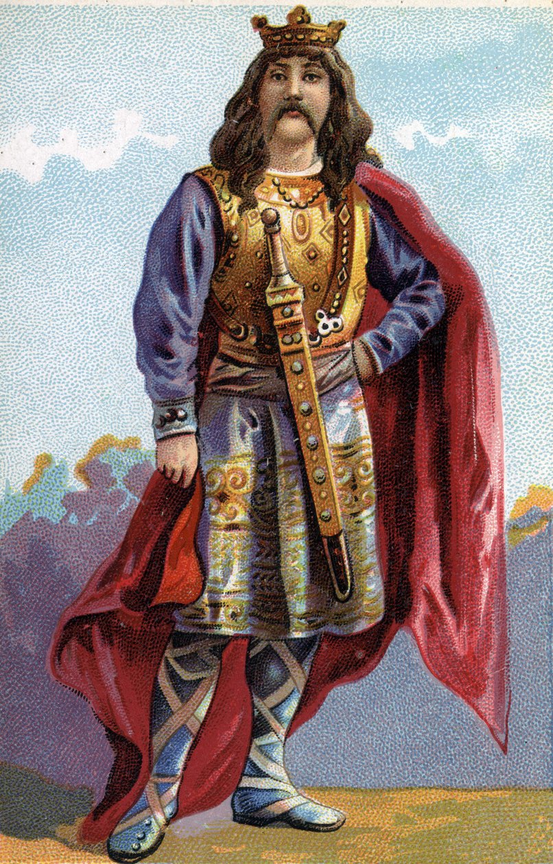 Portrait of Chilperic I, King of the Franks from 561 to 584. av French School