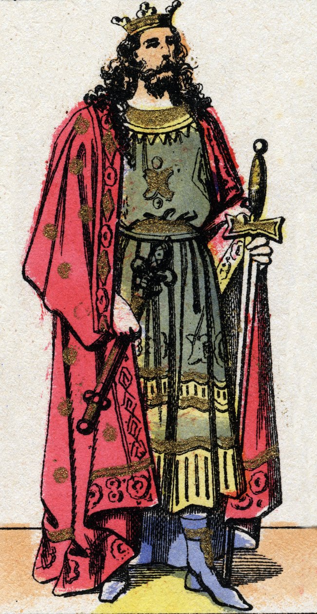 Portrait of Chilperic I, King of the Franks from 561 to 584. av French School