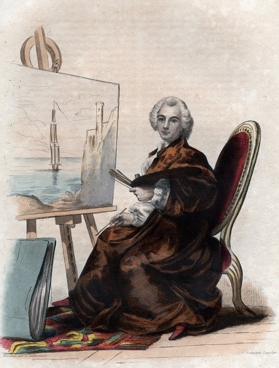 Portrett av Claude Joseph Vernet (1714-1789), fransk maler av French School