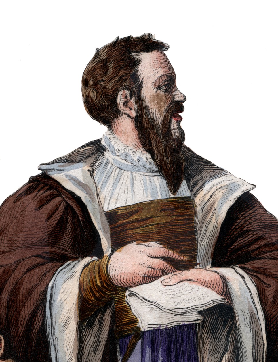 Portrett av Clement des Marets kalt Marot (1496-1544), fransk poet. av French School