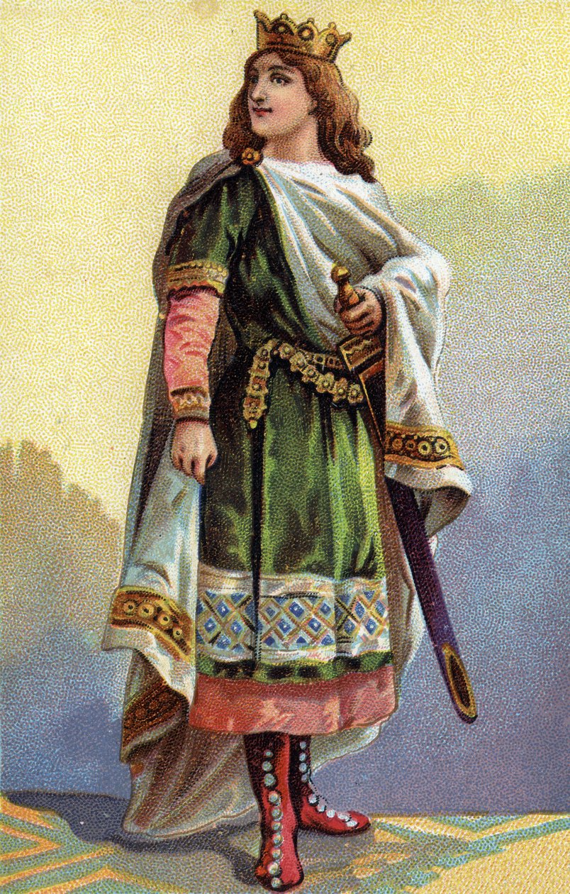 Portrett av Clotaire (Clothaire) III, kongen av frankene (652-673). av French School