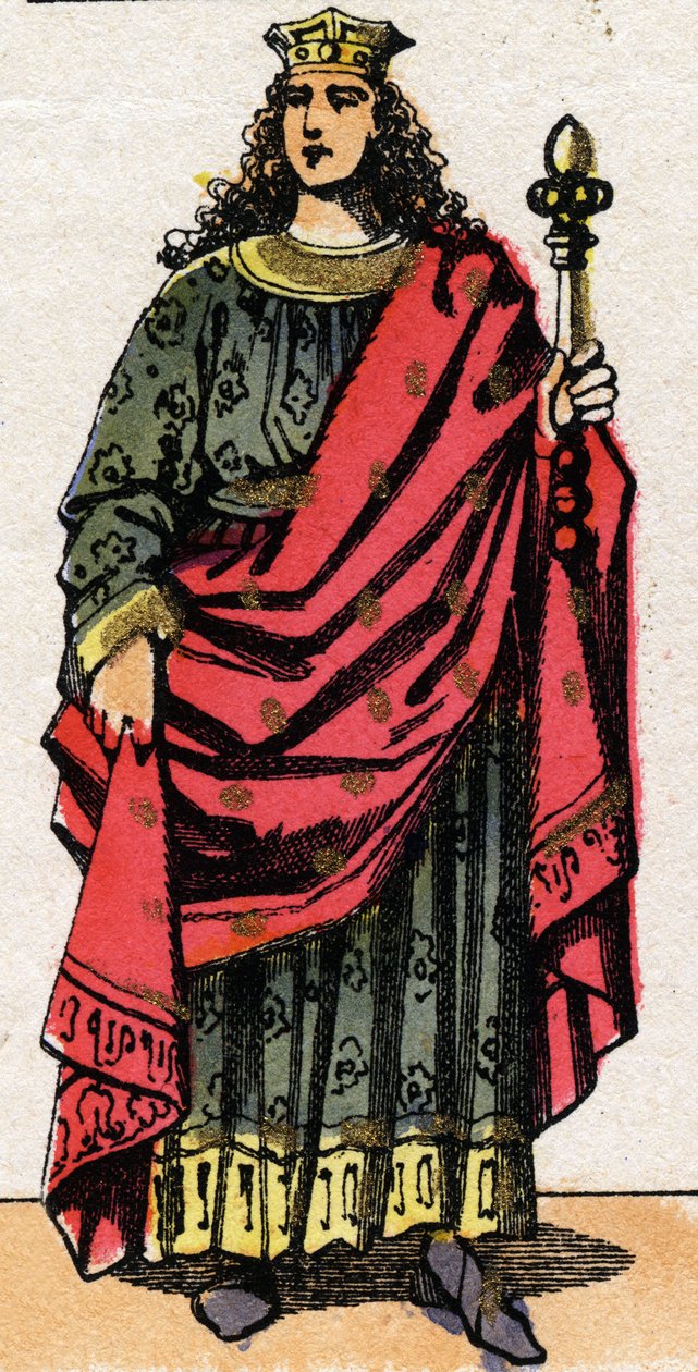 Portrett av Clotaire (Clothaire) II (584 - 628), konge av Neustria og konge av frankerne. av French School