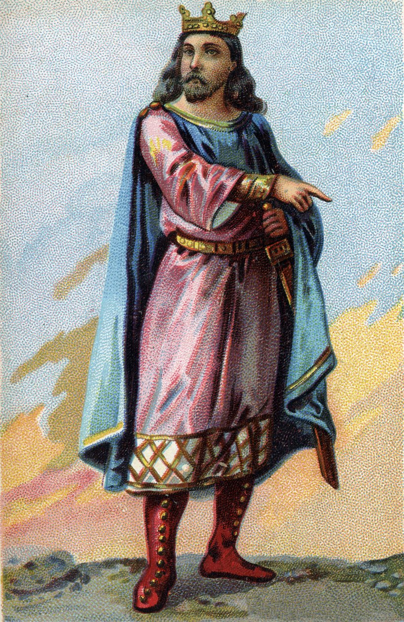 Portrett av Clotaire (Clothaire) II, kongen av frankene (584-629). av French School
