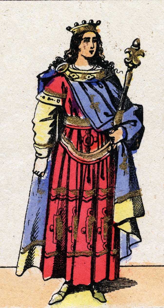 Portrett av Clovis III, kongen av frankene fra 691 til 695. av French School