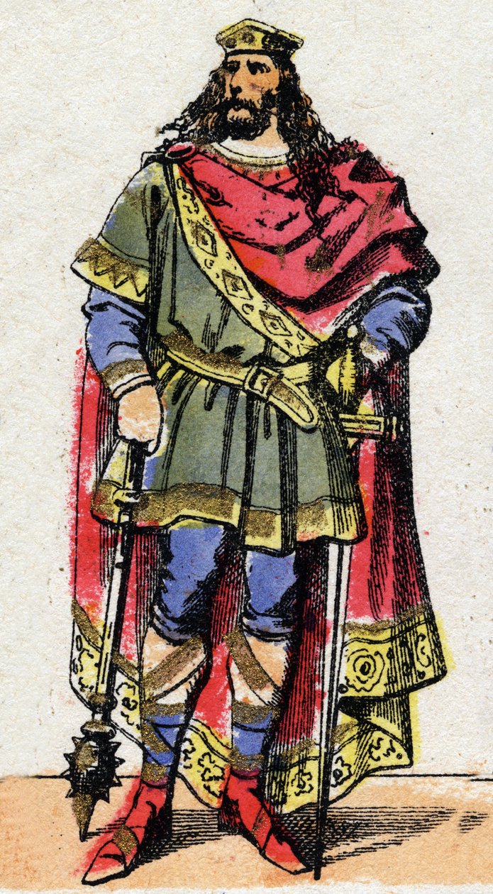 Portrett av Clovis I (v. 466 - 511), kongen av frankerne. av French School