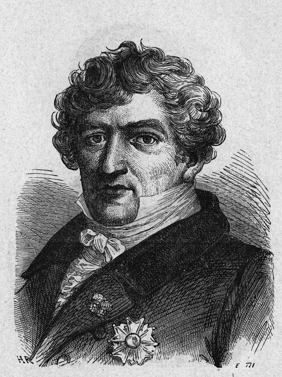 Portrett av Cuvier (1769-1832), fransk zoolog og paleontolog - i "Album de la Science; berømte vitenskapsmenn; Store funn""" 1896. av French School