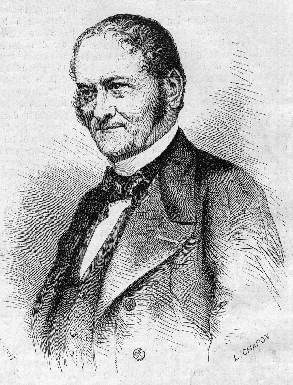 Portrett av Dr. Jules Cabarrus (1801-1870), fransk lege. Gravering i "" Le Monde Illustré"" nr. 685 av 28. mai 1870. av French School