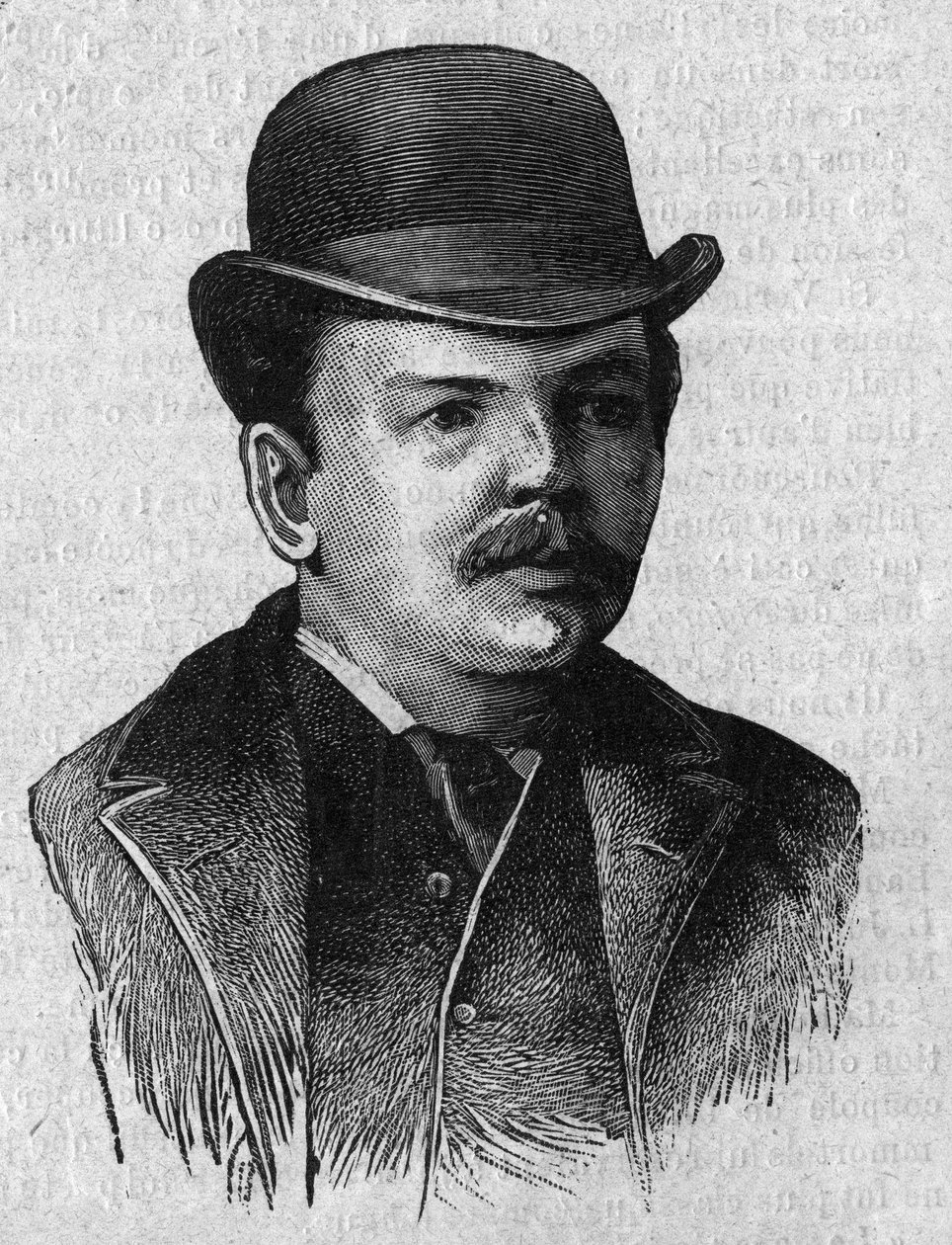 Portrett av Dr. Leander Starr Jameson (1853-1917), britisk statsminister for Kappkolonien i Sør-Afrika (Transvaal). Gravering i «La gazette du dimanche»» av 16. januar av French School