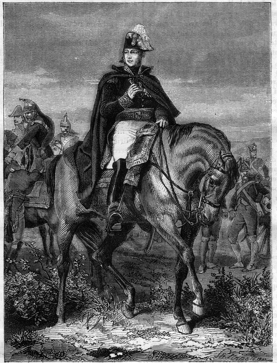 Portrett av Edouard Adolphe Casimir Joseph Mortier, hertug av Treviso (1768-1835), marskalk av Frankrike - i "History of the empire following the history of the consulat" av Adolphe Thiers - 1879 - privat samling av French School