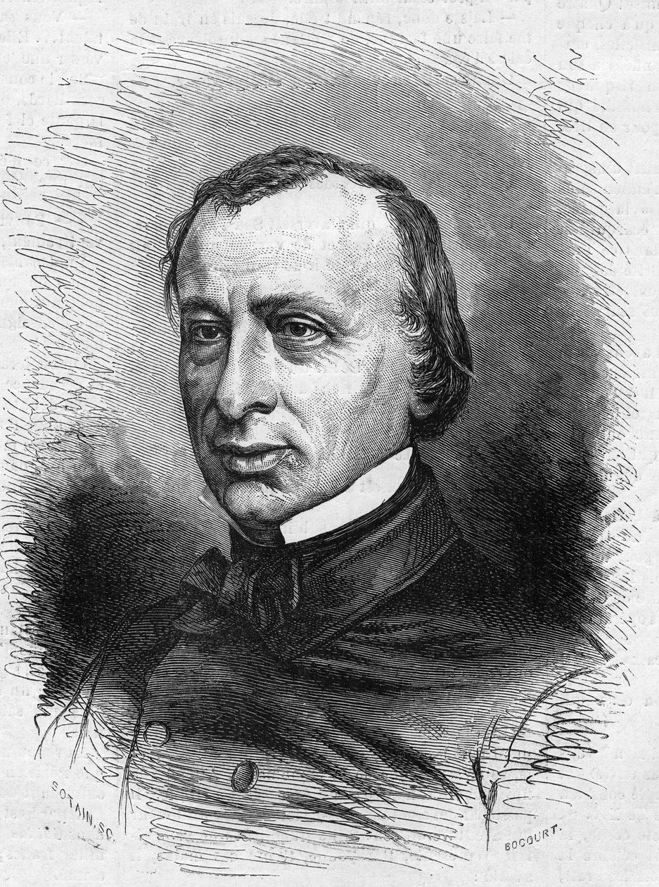 Portrett av Edouard Lefevre de Laboulaye (1811-1883), fransk advokat og politiker. Gravering i "" Le Monde Illustré"" nr. 689 av 25. juni av French School
