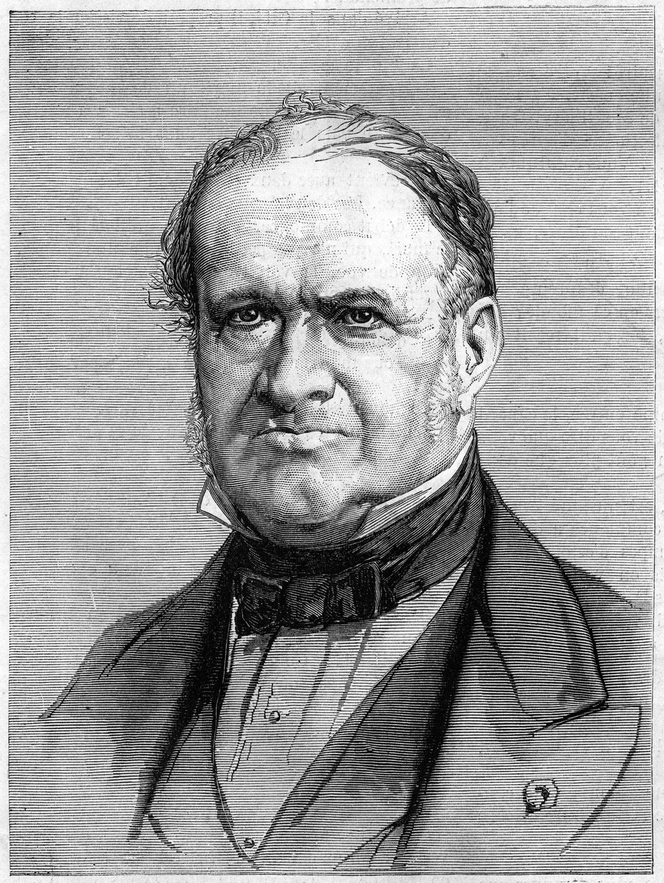 Portrett av Elie de Beaumont (1798-1874), fransk geolog. Gravering i "" Le Monde Illustré"" nr. 912 av 3. oktober av French School