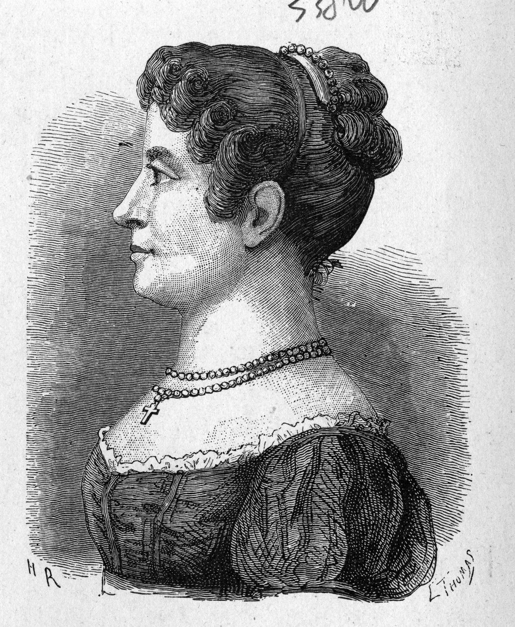 Portrett av Elisa Garnerin, niese av Garnerin, som prøvde fallskjermen oppfunnet av sistnevnte - i "" Album of Science; berømte lærde; Store funn""" 1896. av French School