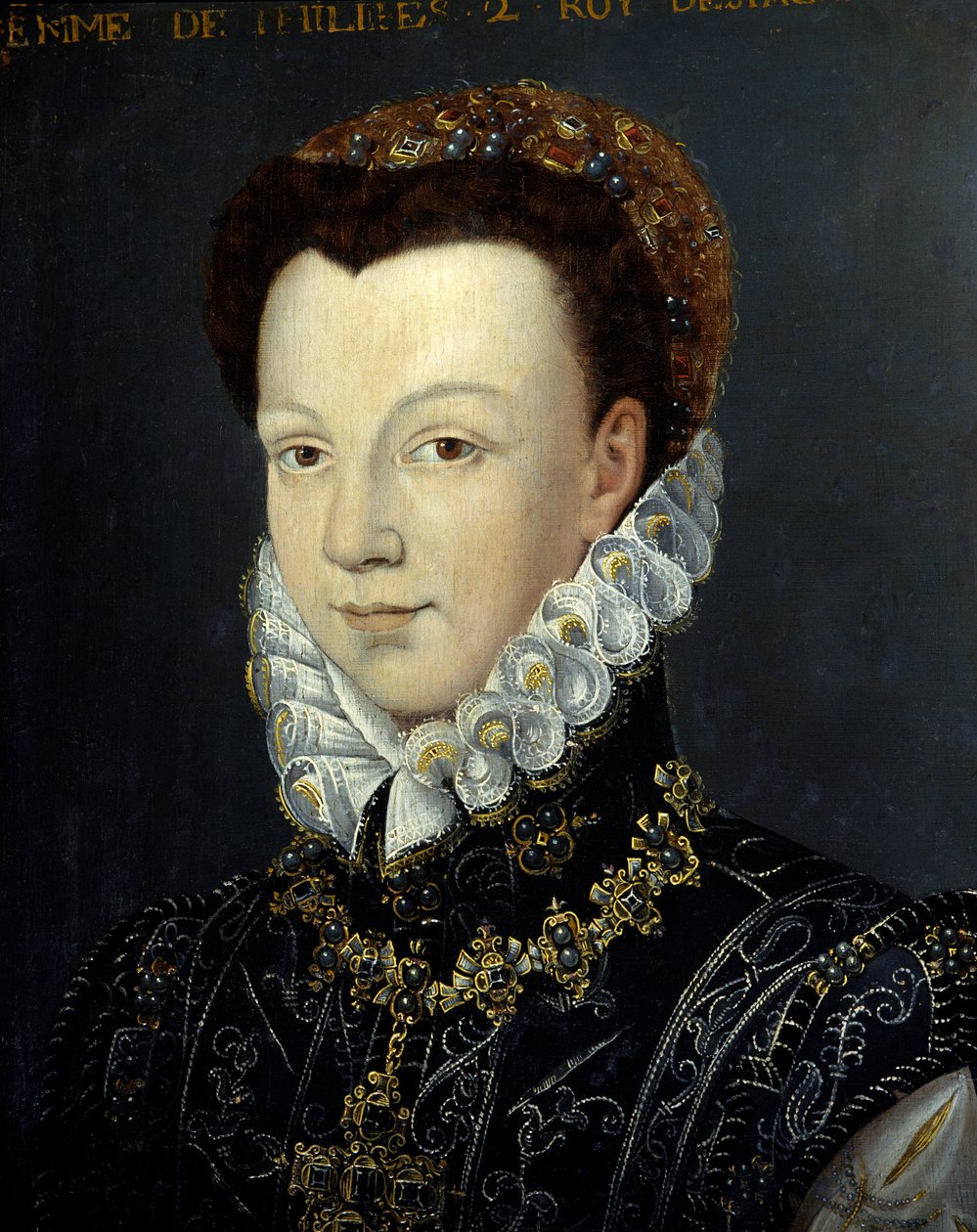 Portrett av Elisabeth de Valois (eller Elisabeth av Frankrike av French School