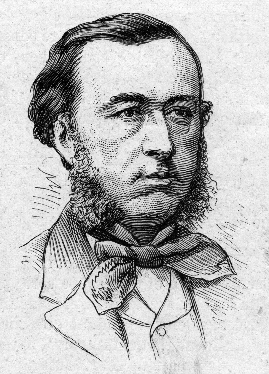 Portrait of Elme Marie Caro (1826-1887), French philosopher. Engraving in “” Le Monde Illustré”” n°883 of 14 March 1874. av French School