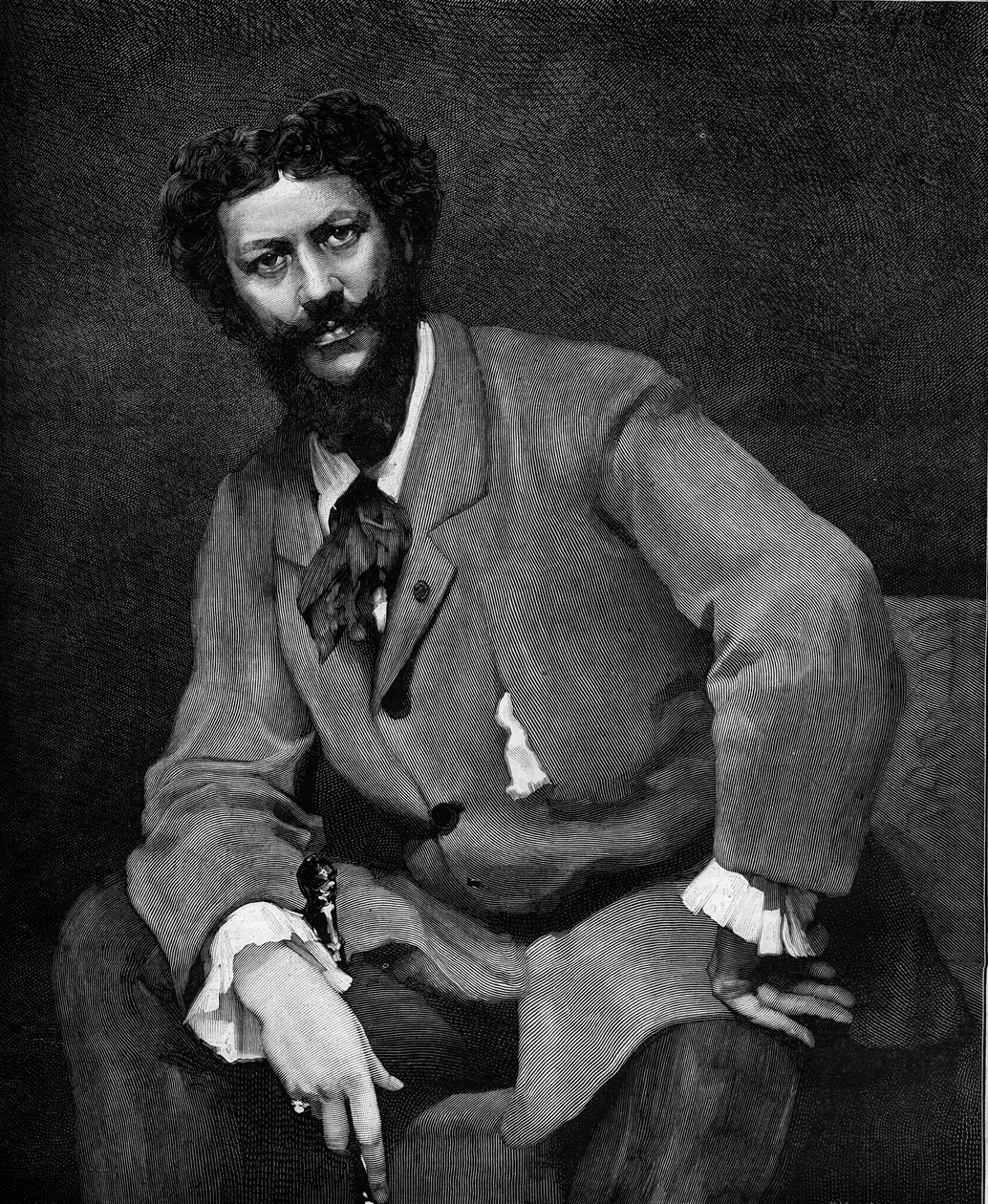 Portrett av Emile Auguste Carolus Duran (Charles Duran eller Carolus-Duran) (1837-1917), fransk maler. Gravering av Valletta i ""The Illustrous World"" nr. 1204 av 24. april 1880. av French School