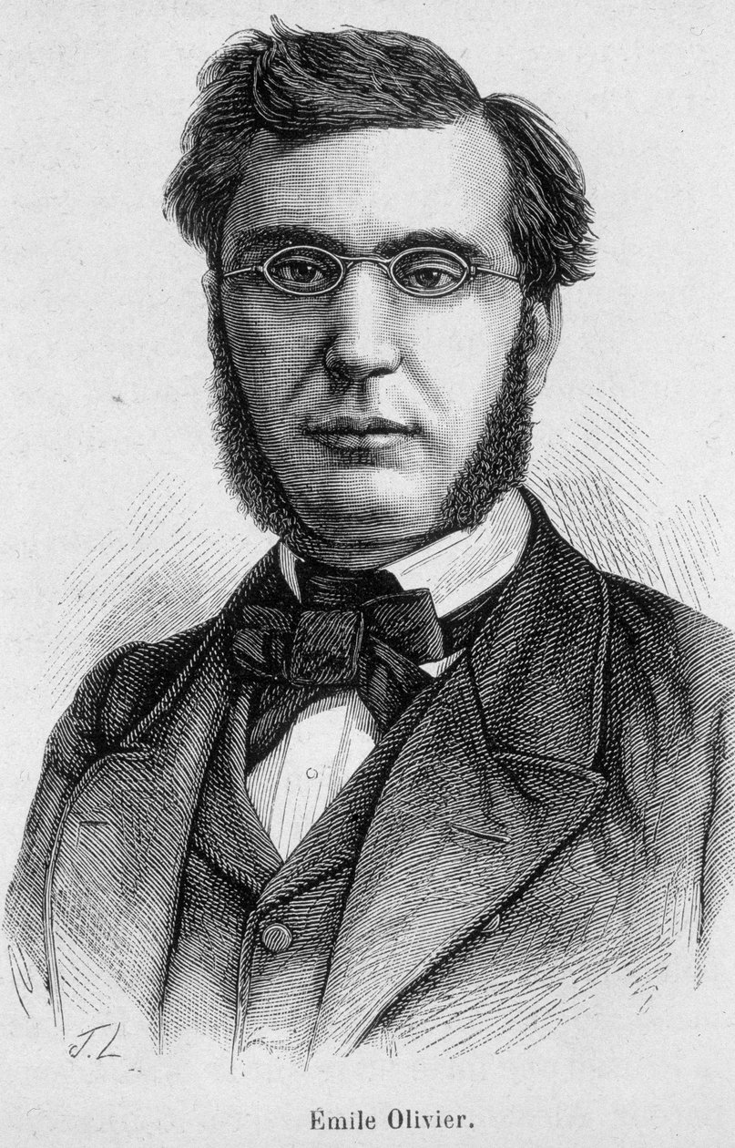 Portrett av Emile Ollivier (eller Olivier), fransk politiker (1825 -1913) - i "" L