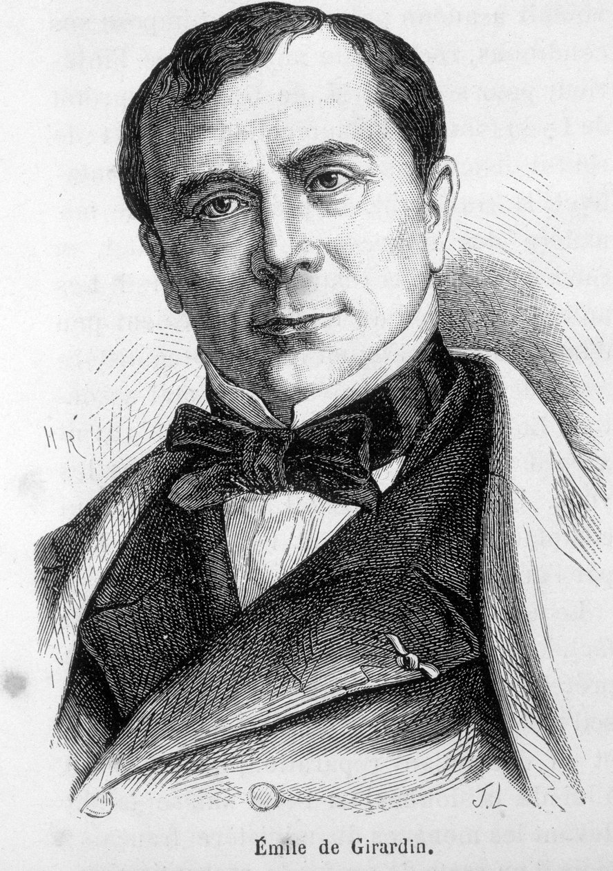 Portrett av Emile de Girardin (1806-1881), fransk publisist og politiker, grunnlegger av moderne presse. av French School