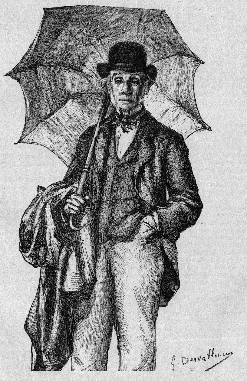 Portrait of Ernest Legouve (1807-1903), French poet, novelist and playwright, member of the Academy Francaise. Engraving in “La gazette du dimanche”” of January 9 av French School