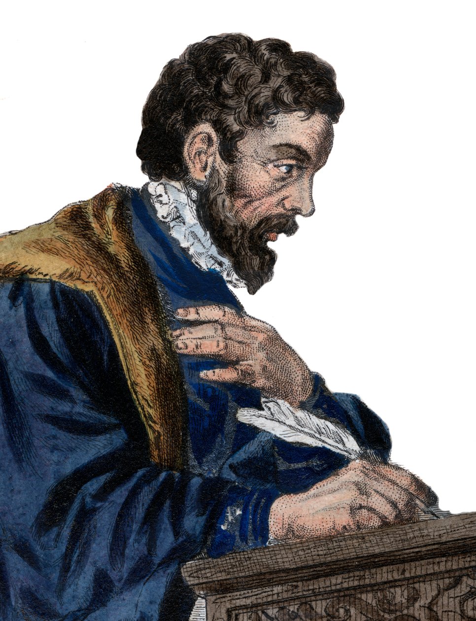 Portrett av Etienne Jodelle (1532-1573), fransk dramatiker og poet. av French School